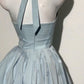 Summer Butterfly Dew Back Small Skirt Blue Hanging Neck Waist Dress 2025 New Homecoming Dress R2995