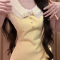 Beautiful dress with a sense of wealth, doll collar and waist yellow skirt new style R0809