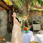 Beautiful small skirt loose A-line long skirt holiday style flower suspender dress R0693