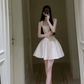 Suspender dress French style high-end waist a-line birthday puffy short skirt R0609