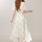 New Chinese style improved floral dress new summer daily commuting long skirt R1944