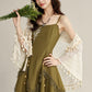 Han element green suspender dress 2025 temperament wear short skirt R1949