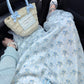 Gentle temperament blue floral dress new style beautiful small skirt R0684