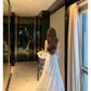 Temperament lace suspender dress waist dress long skirt R0488