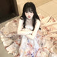 A rich girl's outfit with floral suspender dress, gentle temperament, waisted A-line long skirt R0489