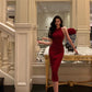 Retro halter neck suspender dress sleeveless lace-up knitted slim fit sexy hip skirt R1491