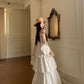 Beautiful little skirt lace splicing cake sling long dress R0778