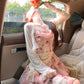 Gentle temperament sling floral dress beautiful waist A-line short skirt R0764
