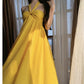 A Line Yellow Long Stunning Evening Gown Party Prom Dress S7265