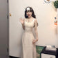 White sleeveless vest dress gentle style waist slim hip skirt R0589