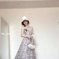 Floral suspender dress new style beautiful waist temperament long dress R0590