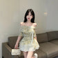 French lace three-dimensional flower collar chiffon shirt summer new sweet halter neck R3390