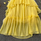 Holiday dress hollow chest-revealing halter neck suspender three-dimensional flower long dress R2336