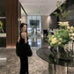 Birthday dress high-end dress high-end niche temperament lady black halter dress R1816