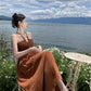 Travel wear retro beaded halter neck knitted dress seaside holiday beach dress R1593