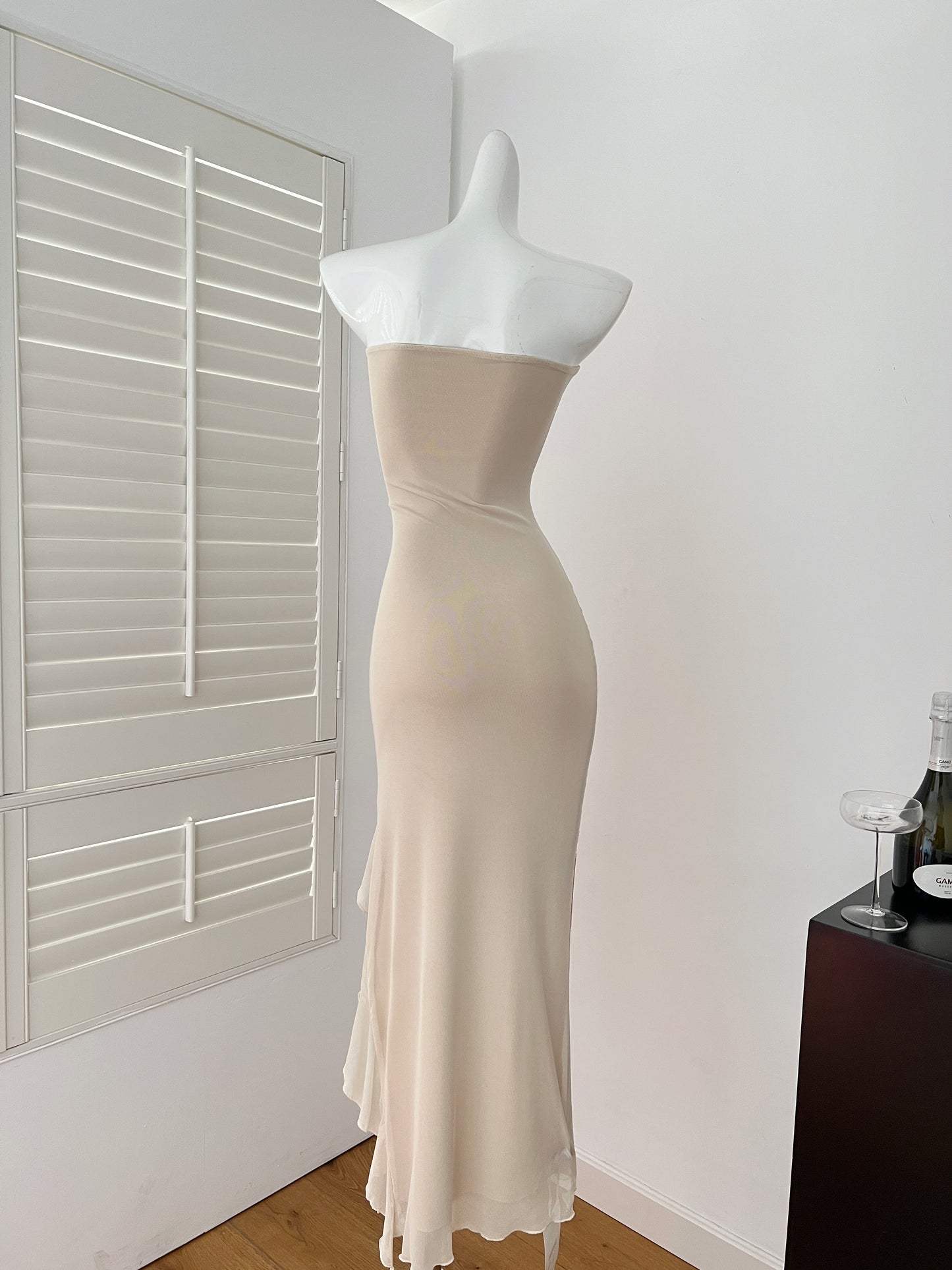 Hot diamond tube top dress design temperament slit hip long skirt R2038