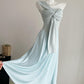 Slimming waist sleeveless hollow pure off-shoulder casual long knitted dress R2039