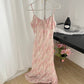 Small flower floral suspender dress new style lace stitching French long skirt R2090