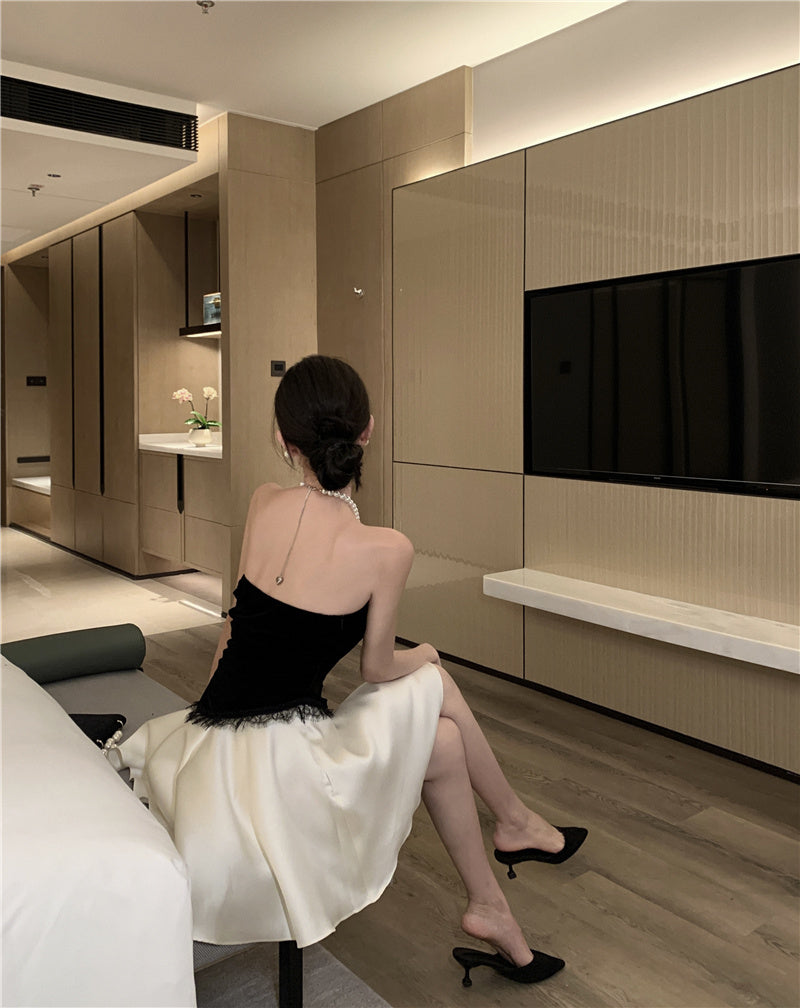 Birthday party small dress skirt niche princess tutu skirt halter neck dress R1818