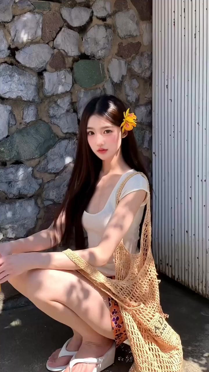 Vacation style outfit sexy hot girl beautiful knitted top floral skirt two-piece skirt R0893