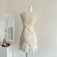 Exclusive handmade three-dimensional flower waist slimming hip dress R2045