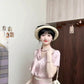Wear a gentle and elegant pink polka dot long-sleeved shirt and skirt two-piece suit R0897