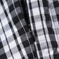 Literary style retro black and white plaid waist short-sleeved dress summer mini skirt R3099