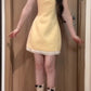 Beautiful dress with a sense of wealth, doll collar and waist yellow skirt new style R0809