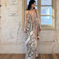 Travel wear seaside vacation retro print halter dress bohemian loose beach dress R1609
