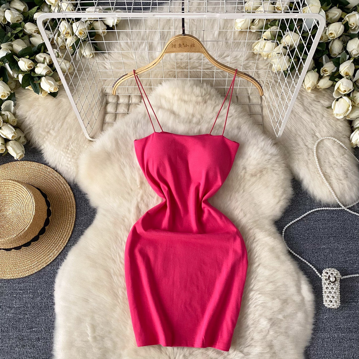 Sling bottom skirt new style with chest pad elastic slim hot girl tube top hip dress R2234