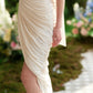 French romantic pure white design tube top dress custom fabric niche high-end homecoming dress R5141