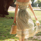 French pastoral style heavy embroidery lace splicing suspender long dress homecoming dress R5145