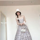 Floral suspender dress new style beautiful waist temperament long dress R0590