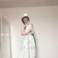 Sleeveless vest floral dress gentle temperament waist A-line long skirt R0709