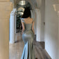 Dress satin 2025 ruffled holiday fishtail pure desire banquet sling long dress R1446