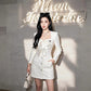 Birthday party small dress skirt high-end light luxury niche formal occasion bow white dress R1773