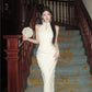 New Chinese cheongsam young style sleeveless halter neck dress 2025 new R1802