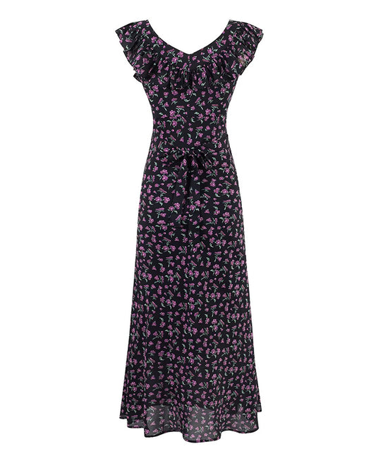 French tea break floral dress 2025 new waist temperament long dress R2580