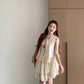Holiday style outfit suit casual fashion sleeveless vest a-line short skirt two-piece suit 2025 R0839