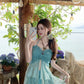 Beautiful unique green tube top casual wide leg pants two piece suit 2025 R0780