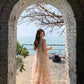 Beautiful small skirt loose A-line long skirt holiday style flower suspender dress R0693