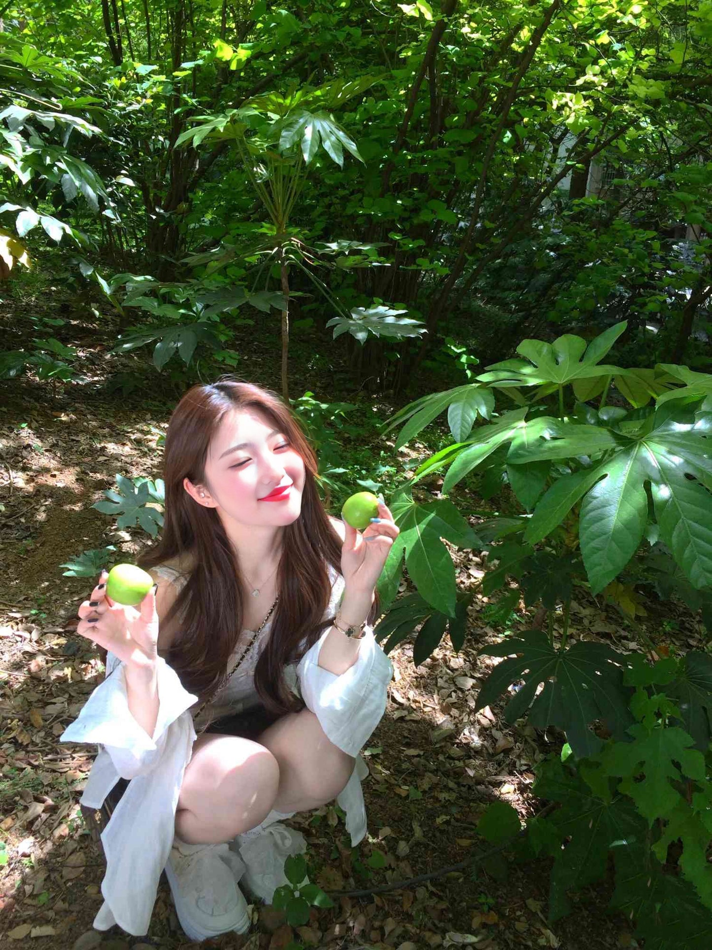 Beautiful and gentle temperament white shirt lace inner a-line skirt three-piece suit R0889