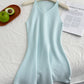 Blue halter dress with slim waist and pure desire style hot girl short skirt R2026