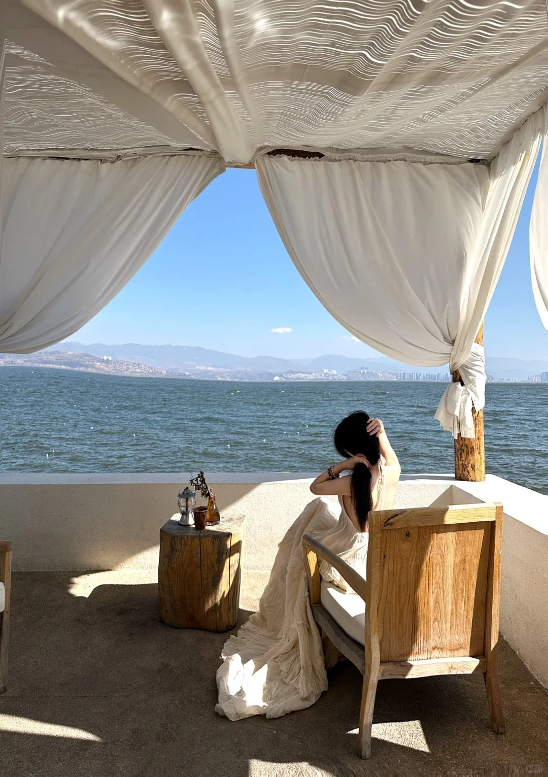 Island style seaside vacation halter neck backless dress Bohemian beach dress R1579