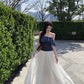 Beautiful outfit set, gentle temperament, beautiful one-shoulder top, A-line skirt, two-piece suit R0728