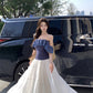 Beautiful outfit set, gentle temperament, beautiful one-shoulder top, A-line skirt, two-piece suit R0728