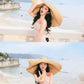 Pink lace suspender dress unique waist temperament long skirt R0496