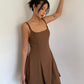 High-grade simple backless suspender dress for women summer lace-up short skirt R3044