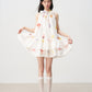 Sleeveless Floral Bow Tie Halter Dress with Ruffled Hem Tutu Skirt R5169