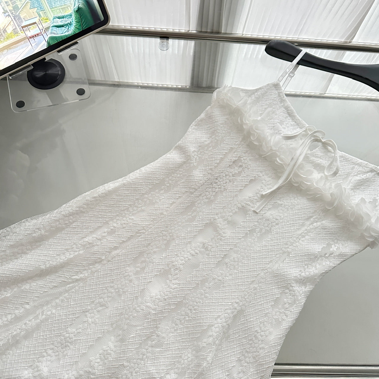 Moonlight Minor Flower Lace Slim Waist Suspender Dress Little White Dress R2013